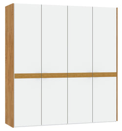 MODUL Armoire à portes pivotantes - Blanc / Chêne / L: 206.0 cm x P: 59.0 cm x H: 220.0 cm