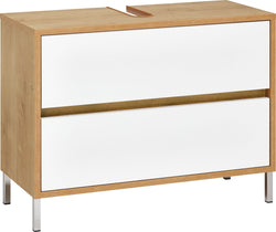 SIERRA Meuble sous-lavabo - Chêne / Blanc / L: 80.0 cm x P: 35.0 cm x H: 60.0 cm