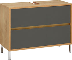 SIERRA Meuble sous-lavabo - Chêne/Anthracite / L: 80.0 cm x P: 35.0 cm x H: 60.0 cm