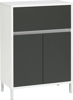 SIERRA Mobile accostabile - Bianco / antracite / L: 60.0 cm x P: 35.0 cm x A: 84.3 cm