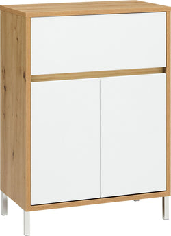 SIERRA Mobile accostabile - Quercia / Bianco / L: 60.0 cm x P: 35.0 cm x A: 84.3 cm