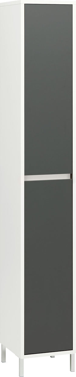 SIERRA Hochschrank - Weiss / Anthrazit / B: 30.0 cm x T: 35.0 cm x H: 190.0 cm