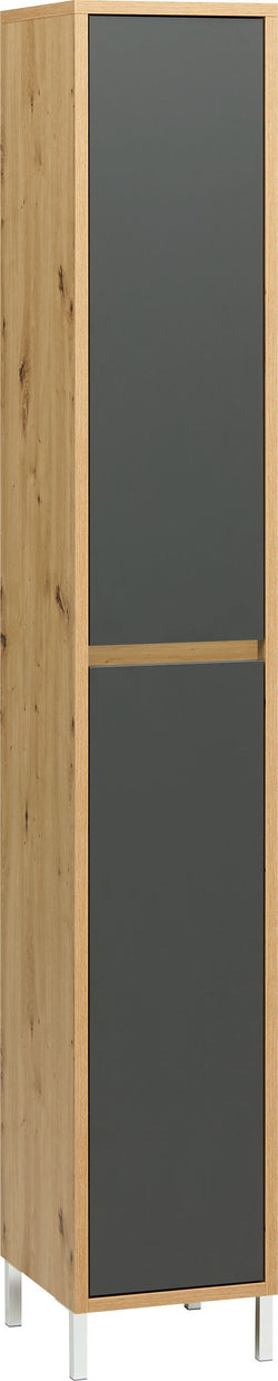 SIERRA Armoire haute - Chêne/Anthracite / L: 30.0 cm x P: 35.0 cm x H: 190.0 cm