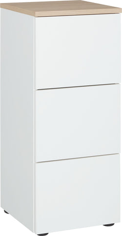 CORTES II Meuble d'appoint - Blanc / Chêne / L: 35.0 cm x P: 37.0 cm x H: 84.0 cm