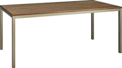 Table ALEXIS II - Brun moyen / Argent polaire / L : 160,0 cm x P : 80,0 cm x H : 75,0 cm