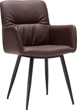 NAVIGLI II Stuhl AL KL bra/4-Fuss schwar - Braun / Schwarz / B: 58.0 cm x T: 61.0 cm x H: 90.0 cm