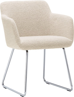 PECORA Stuhl - Beige / Chrom / B: 57.5 cm x T: 58.0 cm x H: 76.0 cm