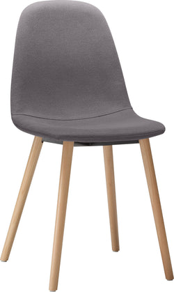 ROSSELLI Stuhl - Dunkelgrau / Braun / B: 44.0 cm x T: 51.5 cm x H: 87.0 cm