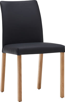 SIENA s.bracc. Pelle nero/4-piedi querci - Nero / L: 51.0 cm x P: 44.0 cm x A: 86.0 cm