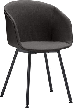 Sedia GIANNI - Antracite / Nero / L: 53,5 cm x P: 55,0 cm x A: 84,0 cm