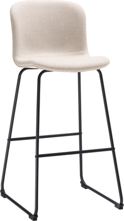 GIANNI Barhocker beige / schwarz - Beige / L: 49.0 cm x P: 52.0 cm x H: 107.0 cm