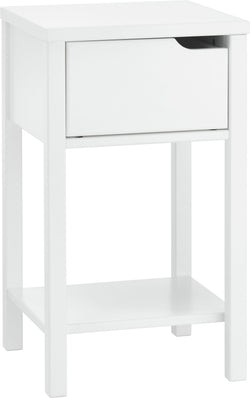 Table de chevet VINCENTE - Blanc / L : 34,0 cm x P : 34,0 cm x H : 59,0 cm