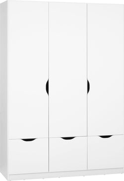SIMON Armadio ad ante battenti 3-por - Bianco / L: 136.0 cm x P: 54.0 cm x A: 197.0 cm
