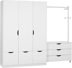 SIMON Armadio ad ante battenti 3-por - Bianco / L: 229.0 cm x P: 54.0 cm x A: 197.0 cm
