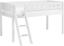 Flexa WHITE Halbhochbett - Weiss / B: 109.0 cm x T: 210.0 cm x H: 120.0 cm