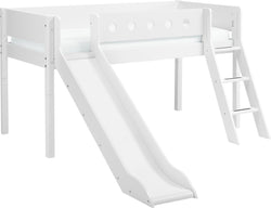 Flexa WHITE Lit mi-hauteur - Blanc / L: 109.0 cm x P: 210.0 cm x H: 120.0 cm