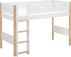 Flexa NOR Lit moyen surélevé - Blanc / L: 110.0 cm x P: 210.0 cm x H: 143.0 cm