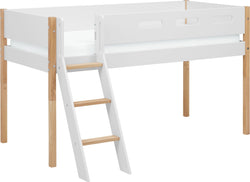 Flexa NOR Lit mi-hauteur - Blanc / L: 109.0 cm x P: 210.0 cm x H: 120.0 cm