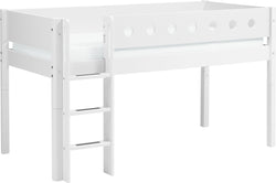 Flexa WHITE Halbhochbett - Weiss / B: 109.0 cm x T: 210.0 cm x H: 120.0 cm