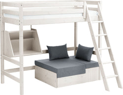 Flexa CLASSIC Lit surélevé - Blanchiment à la chaux / L: 179.0 cm x P: 210.0 cm x H: 185.0 cm