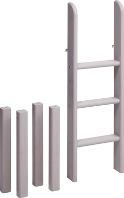 Flexa CLASSIC Scaletta diritta letto semirialzato incl. montanti - Grigio / L: 41.0 cm x P: 11.0 cm x A: 120.0 cm