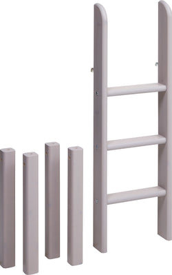 Flexa CLASSIC Scaletta diritta letto semirialzato incl. montanti - Grigio / P: 41.0 cm x L: 11.0 cm x A: 120.0 cm