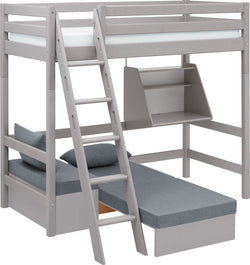 Flexa CLASSIC Lit surélevé - Gris / L: 179.0 cm x P: 210.0 cm x H: 185.0 cm