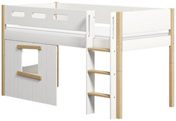 Flexa NOR Letto semi-alto con casetta sull'albero - Bianco / L: 109.0 cm x P: 210.0 cm x A: 120.0 cm