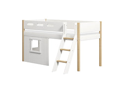 Flexa NOR Letto semi-alto con casetta sull'albero - Bianco / L: 109.0 cm x P: 210.0 cm x A: 120.0 cm