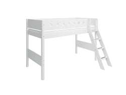 Flexa WHITE Letto semialto - Bianco / L: 110.0 cm x P: 210.0 cm x A: 143.0 cm