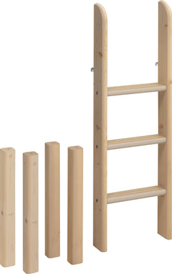 Flexa CLASSIC Echelle droite lit mi-hauteur avec montants - Natur / L: 41.0 cm x P: 11.0 cm x H: 120.0 cm