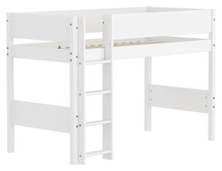 Flexa WHITE Mittelhochbett - Weiss / B: 109.0 cm x T: 210.0 cm x H: 143.0 cm