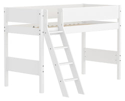 Flexa WHITE Lit moyen surélevé - Blanc / L: 159.0 cm x P: 210.0 cm x H: 143.0 cm