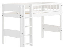 Flexa WHITE Lit moyen surélevé - Blanc / L: 109.0 cm x P: 210.0 cm x H: 143.0 cm