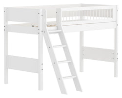 Flexa WHITE Mittelhochbett - Weiss / B: 159.0 cm x T: 210.0 cm x H: 143.0 cm