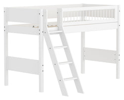 Flexa WHITE Mittelhochbett - Weiss / B: 159.0 cm x T: 210.0 cm x H: 143.0 cm