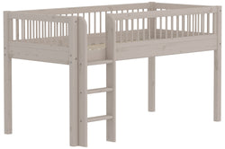 Flexa CLASSIC Leiter gerade Halbhochbett inkl. Pfosten - Grau / B: 110.0 cm x T: 210.0 cm x H: 120.0 cm