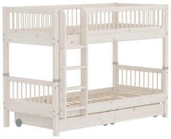 Flexa CLASSIC Leiter gerade Etagenbett - White Wash / B: 110.0 cm x T: 210.0 cm x H: 154.0 cm