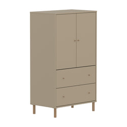 SAGA Cupboa wit drawer oat,oak knobs/leg - Avoine / L: 75.0 cm x P: 45.0 cm x H: 129.5 cm
