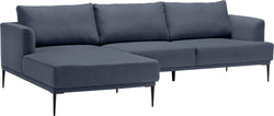 Divano ELANO in tessuto Moscow - Angolo a sinistra - L: 277,0 cm x P: 162,0 cm x A: 87,0 cm / Blu