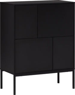 Credenza alta JEREMY - Nero / L: 80.0 cm x P: 40.0 cm x A: 103.0 cm