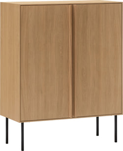 LEVEN Highboard natur/sz 86x40x104cm - Braun / B: 86.0 cm x T: 40.0 cm x H: 104.0 cm