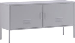 MIKO Lowboard Metall lichtgrau118x40xH59 - Hellgrau / B: 118.0 cm x T: 40.0 cm x H: 59.0 cm
