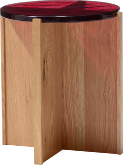 AMARA Beistelltisch - Bordeaux / B: 40.5 cm x T: 40.5 cm x H: 44.5 cm