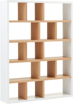 INDUS Scaffale - Bianco / Quercia / L: 150.0 cm x P: 34.0 cm x A: 198.0 cm