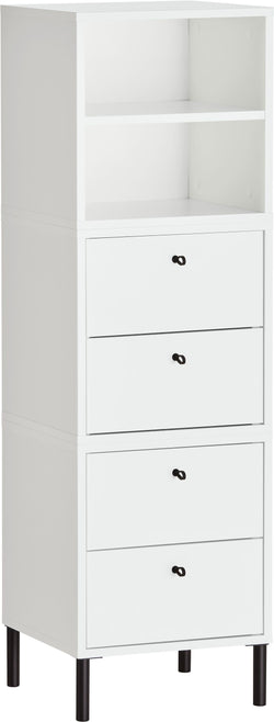 FINJA Kommode - Weiss / B: 40.0 cm x T: 36.0 cm x H: 132.0 cm