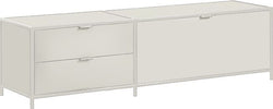 SEVEN Buffet bas - Gris clair / L: 154.8 cm x P: 39.0 cm x H: 43.0 cm