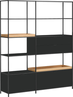 SEVEN Etagère - Anthracite/Chêne / L: 154.8 cm x P: 39.0 cm x H: 189.0 cm