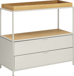 SEVEN Commode - Gris / Marron / L: 93.2 cm x P: 39.0 cm x H: 86.5 cm