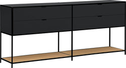 Buffet SEVEN - Anthracite/Chêne / L: 184.8 cm x P: 39.0 cm x H: 80.0 cm